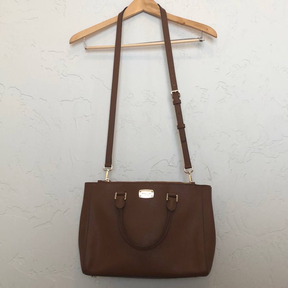 Michael Kors Brown Saffiano Leather Satchel
